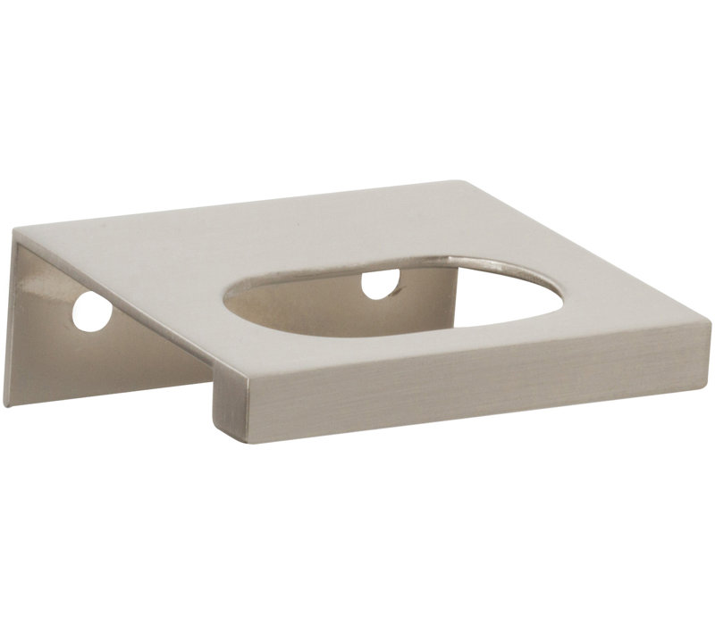 Modern Brushed Nickel Finger Pull with Mounting Hardware