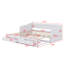 Lit de jour avec lit gigogne et deux tiroirs de rangement, lit de jour extensible-979726744