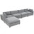 U-Style Upholstered Oversize Modular Sofa With Removable Ottoman,Sectional Sofa