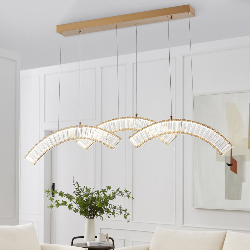 Lustre linéaire moderne à 3 lumières DEL à intensité variable Estalene