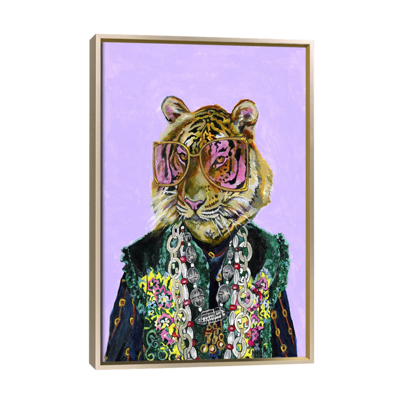 «Bengal Tiger» par Heather Perry, impression sur toile, H 40 po x l 26 po x P 1,5 po, Encadrement champagne
