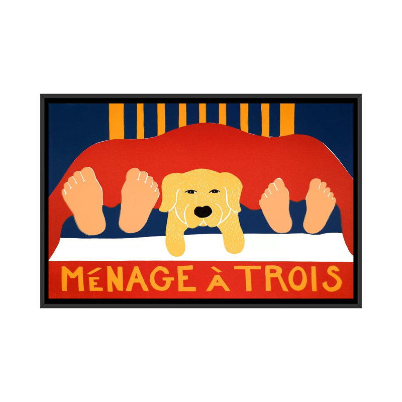 «Menage Yell» par Stephen Huneck, impression sur toile, H 26 po x l 40 po x P 0,75 po, Toile tendue, Pas de tapis