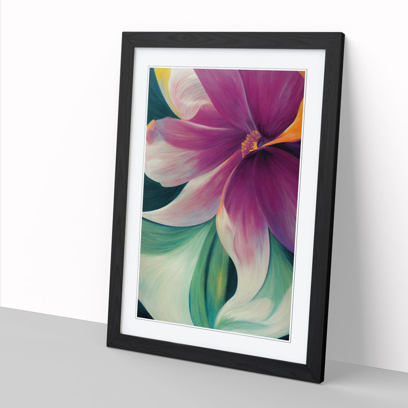 Borchard Iris Flower Dreams - Picture Frame Print, 64cm H x 46cm W x 2cm D, Black