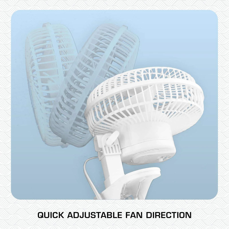 Hurricane White 6-Inch 2-Speed Clip-On Desk Fan