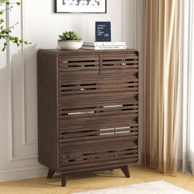 Grille Dresser 6 Drawer, Walnut