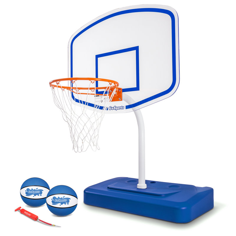 Panneau de dosseret en acrylique de qualité supérieure Gosports ELITE avec base lestée - Jeu de basketball pour piscine creusée