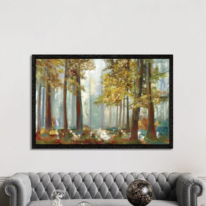 Upon The Leaves by Allison Pearce - Painting on Canvas, 152.5 cm H x 101.5 cm W, Black Framed Canvas