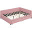 Pink Linen Daybed With 2 Drawer Areas, No Need For Box Spring, Structure Full Size Upholstered Boxes - Linen, Stable Base A Good Rest