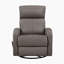 Fauteuil inclinable et oscillant pivotant en cuir fleur de qualité supérieure de 31,5 po avec pivot à 360 degrés Louis, mouvement doux et mousse enveloppée de Dacron-462848223