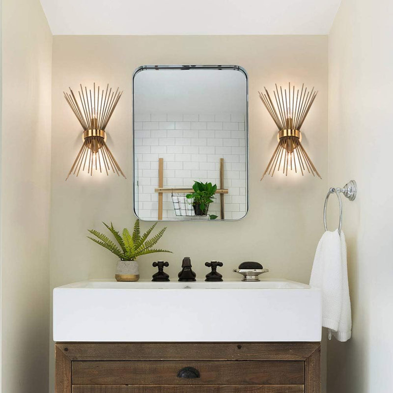 Nevaeha Corner Wall Light, Gold
