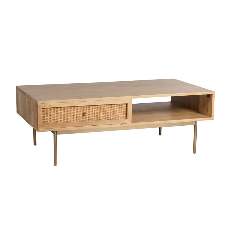 Bridewell Solid Wood Top Single Coffee Table, Natural