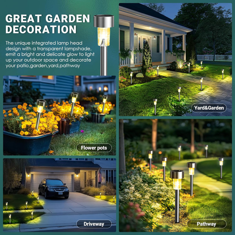 Stainless Steel Solar Powered Stainless Steel Pathway Light Pack