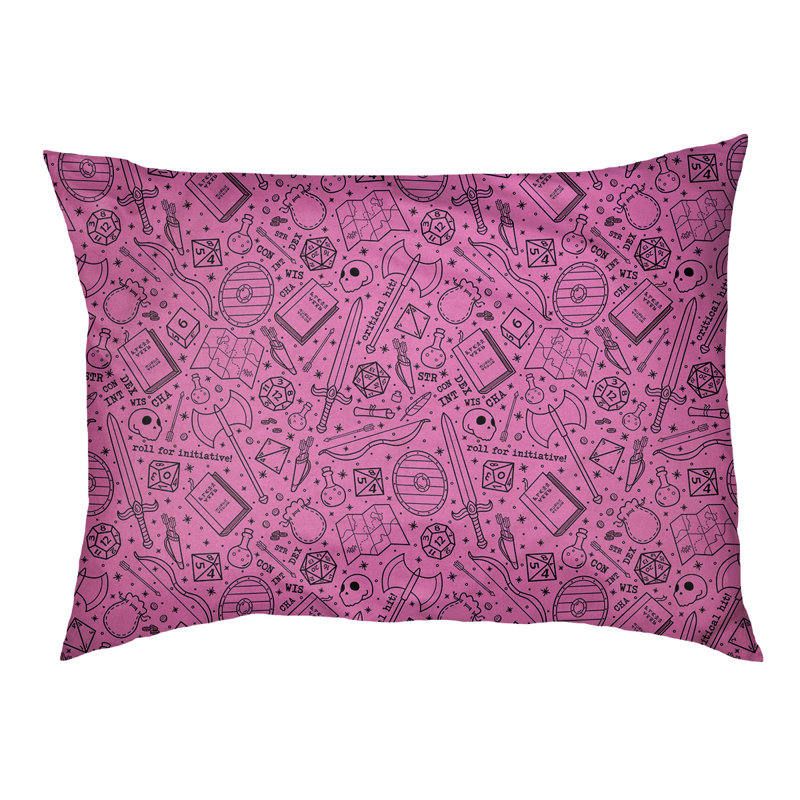 Coussin Byrge, Moyen (l 29,5 po x P 19,5 po x H 9,5 po), Rose / noir