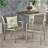 Outdoor Modern Aluminum Dining Chair With Faux Wood Seat (Set Of 2), Gray And Silver