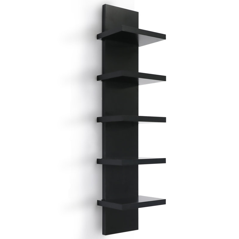 Pelicieux 5-Tier Small Wall Shelf, Black