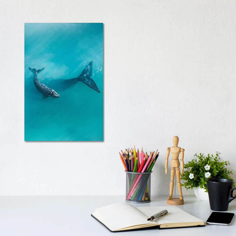 Peaceful Whales II by Jaxon Roberts - Wrapped Canvas Gallery-Wrapped Canvas Giclée, 30.48cm H x 20.32cm W