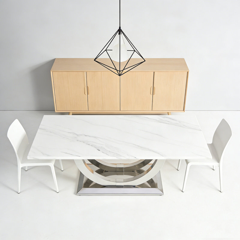Table rectangulaire moderne 50,4 pouces, H 17,7 po x L 50,4 po x l 26,8 po