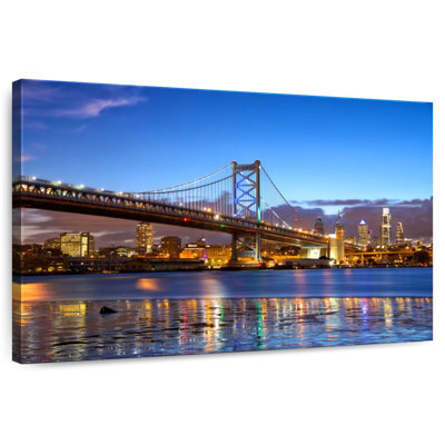 Sireci Ben Franklin Bridge At Night