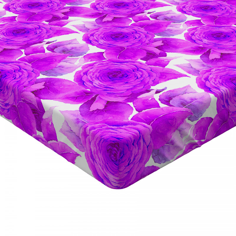 Microfiber Floral Fitted Sheet, Full Fitted Sheet