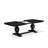 9-piece kitchen set consists of a dining table & 8 Light Beige Linen Fabric kitchen chairs & black legs with Button Tufted Back - Sand Blasting Black finish.-2120091335
