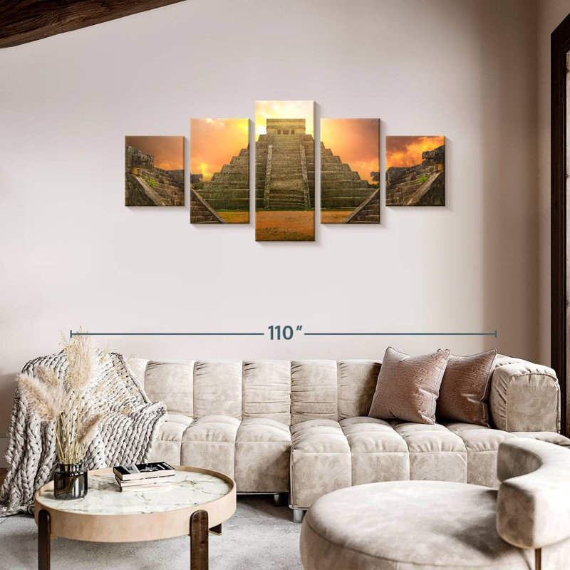 Sunset In Chichen Itza, 36" H x 80" W
