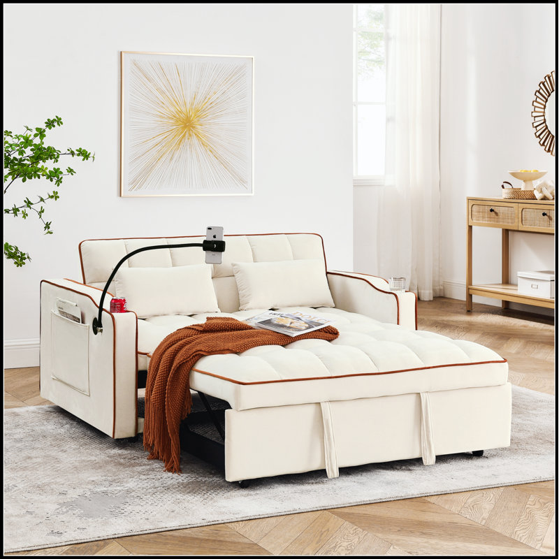 Canapé-lit pliable polyvalent avec dossier réglable, port USB et plusieurs longueurs pour un confort et une fonctionnalité ultimes
