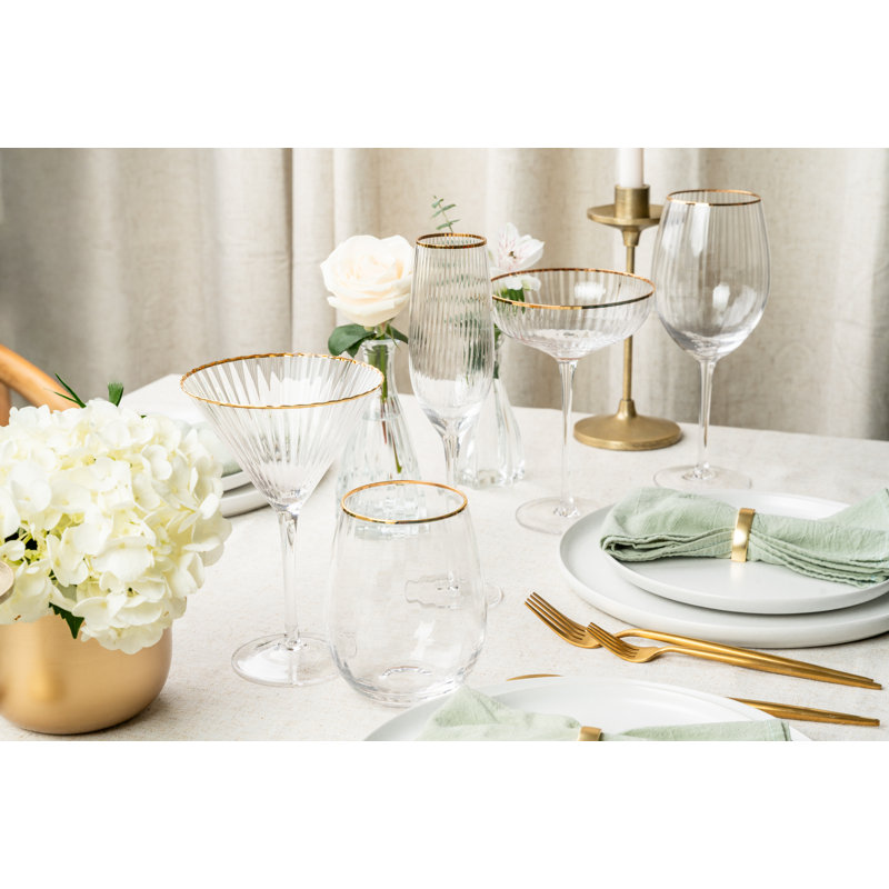 Gold Rocher Stemless Wine Glass