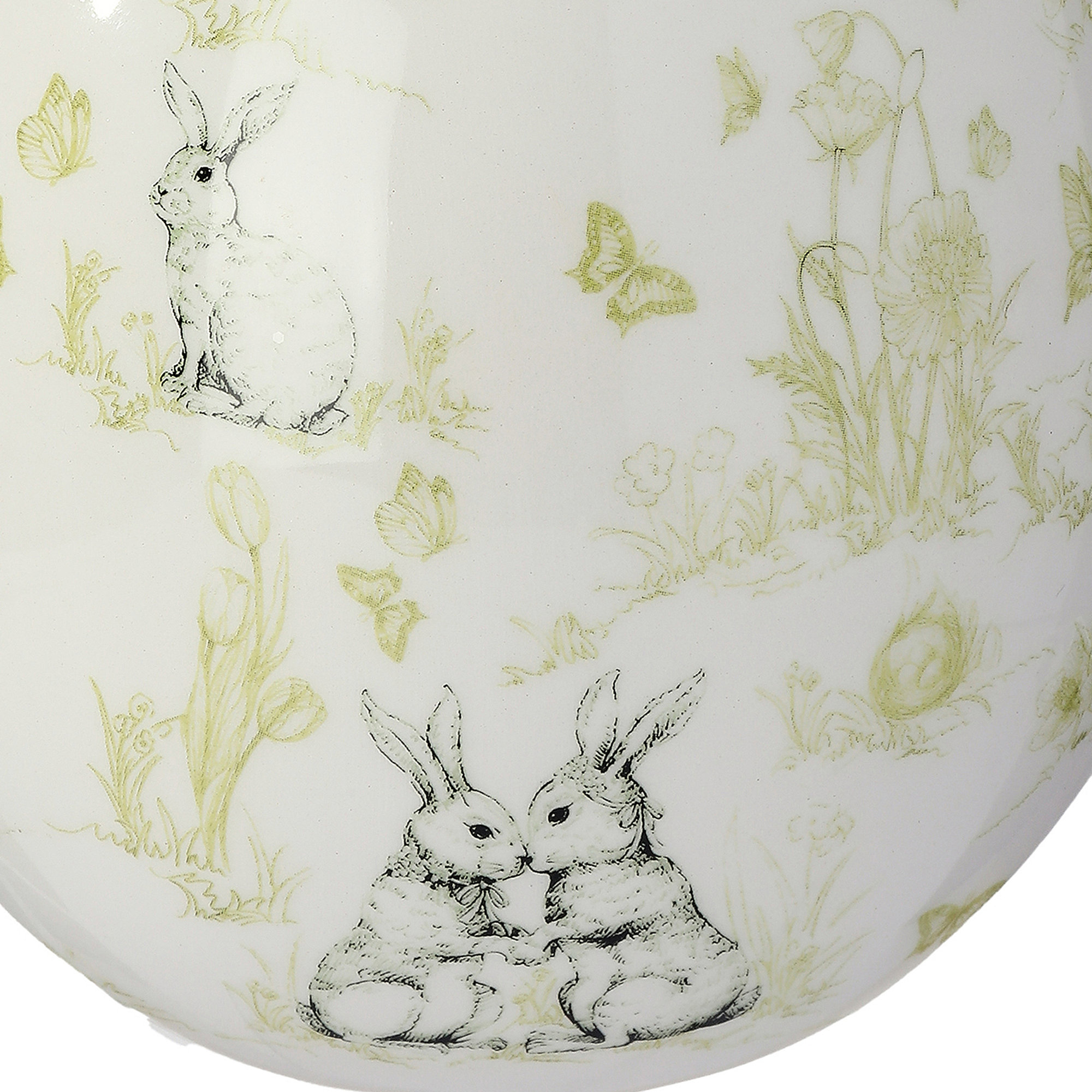 7" Dolomite Bunny Toile Egg, 7" Dolomite Bunny Toile Egg