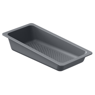 KRAUS Angled Colander for Workstation Kitchen Sink / Sink Colander for Rinsing and Drying Fits Most Workstation Sinks, Dark Grey