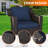 2 - Person Outdoor Wicker Patio Conversation Set with Swivel Chairs-437762506