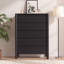 Commode 5 tiroirs Hingham 45,3 ", commode en bois pour chambre à coucher, salon, noir-596698344