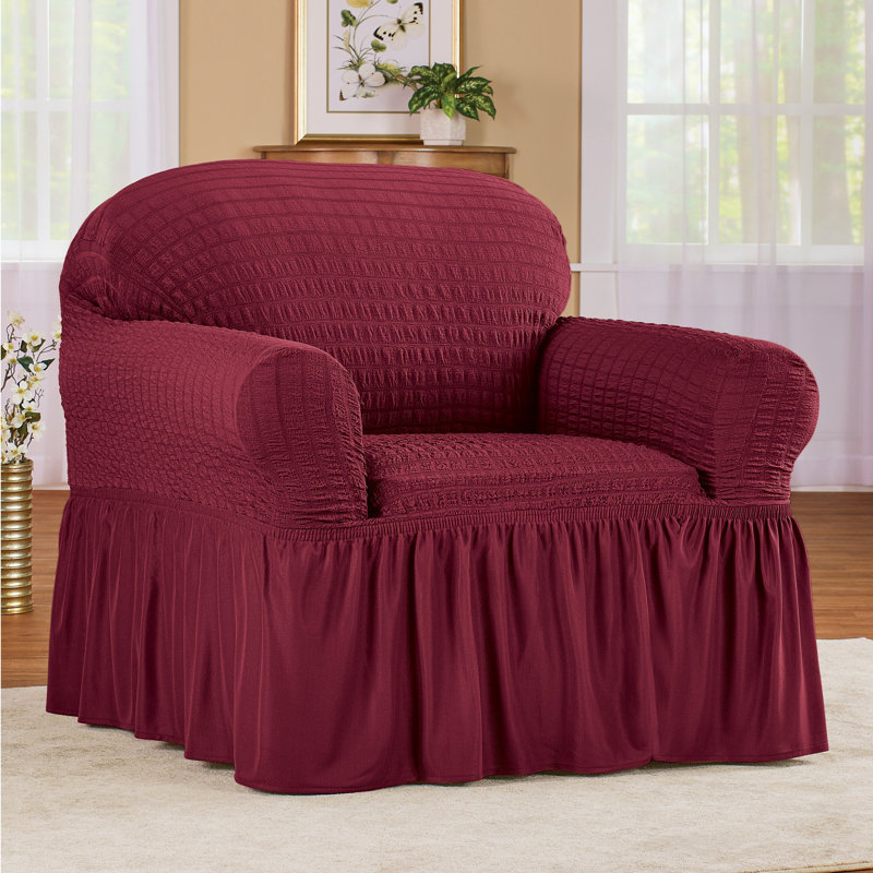 Housse pour fauteuil à coussins carrés / rectangulaires Country Style, Bourgogne