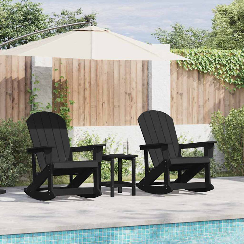 vidaXL Garden Lounge Set HDPE, Black