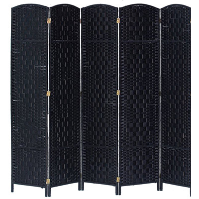 Andreu Folding Room Divider Screen Bamboo Woven Insert 71" High