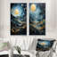 «Gold Blue Uranus Moonlight Mirage», 2 pièces-422004498-422004524