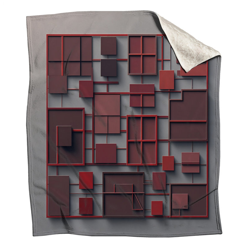 Couvertures carrés rouges, 60in W x 80in H