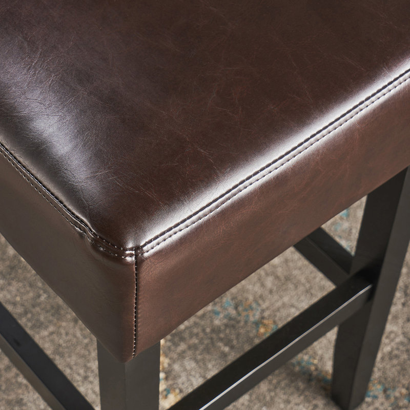 26" Backless Counter Stools, 2-Pcs Set, Brown