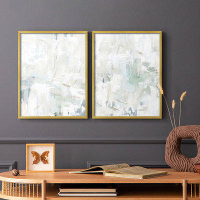 Impasto Poem I - impression encadrée de qualité supérieure - prête à être accrochée - aucun clou requis - aucun clou requis