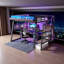 Lit mezzanine en métal AVELOR avec escalier de rangement, ports USB et lumières à DEL, zone de jeu en dessous, capacité de 350 lb-129527384
