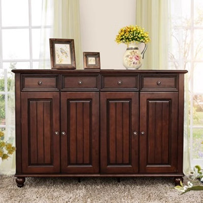 Dark-walnut Solid Wood Shoe Storage Bench