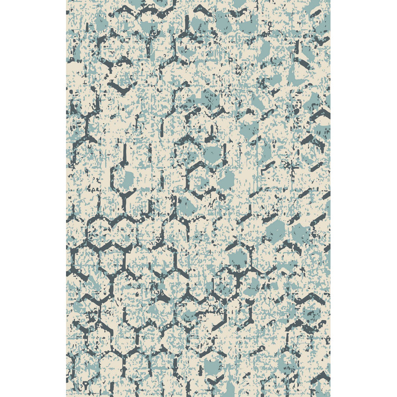 Stylish Woven Carpet (4.6 x 7.2 Feet), 100% Polyester, 0.4 in Pile Height | Antibacterial, Non-Slip Underside, Machine Washable | 3D Digital Print Design | Perfect for Living Room, Bedroom, & Dining Areas