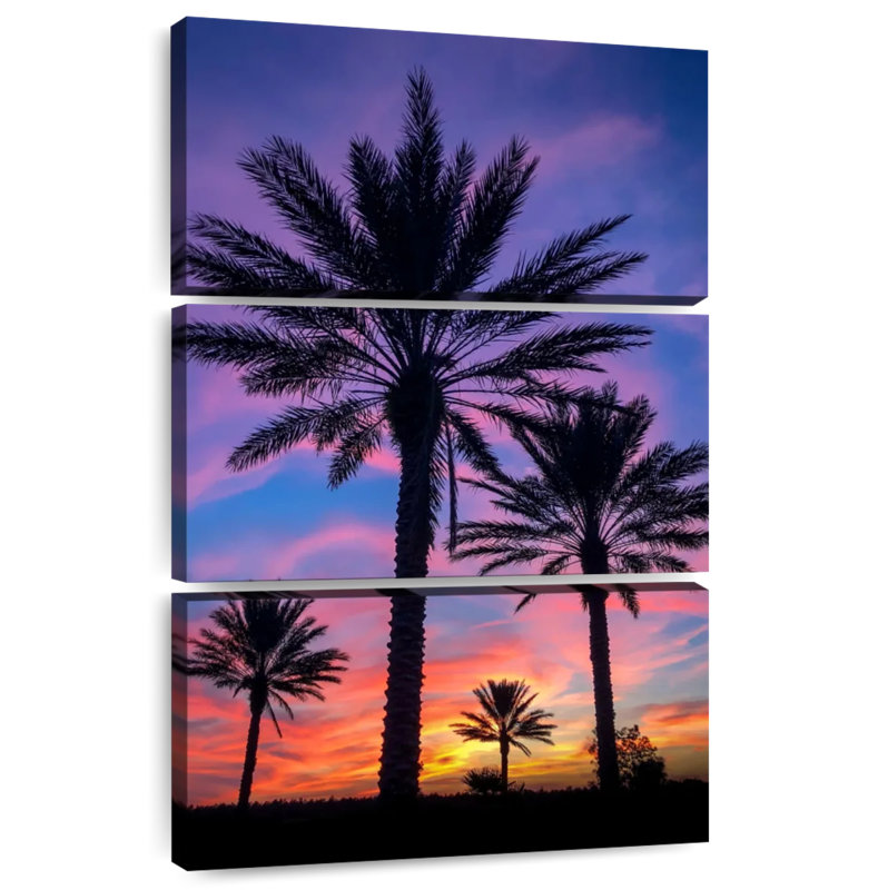 Harnek Dramatic Sunset Palms, 65" H x 42" W