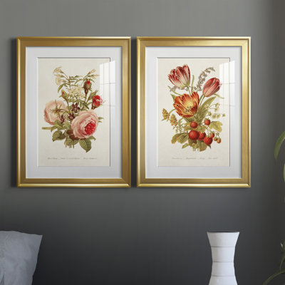 Antique Floral Bouquet III, reproduction encadrée de qualité supérieure - prête à être accrochée