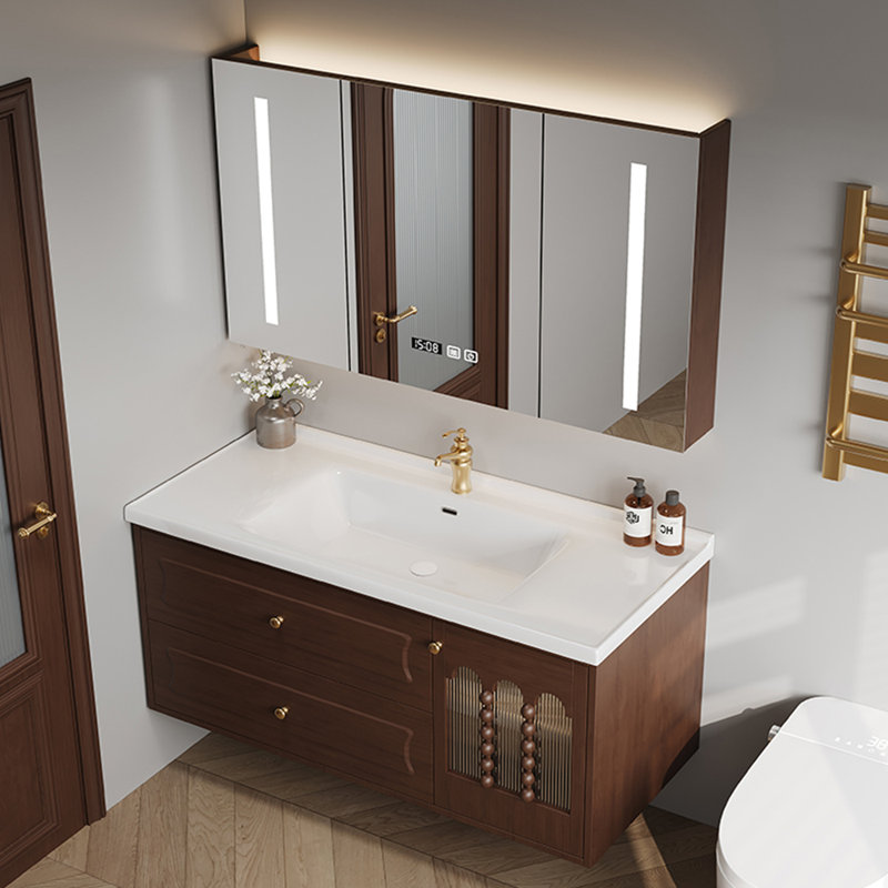 Armoire de salle de bain de style chinois haut de gamme rétro