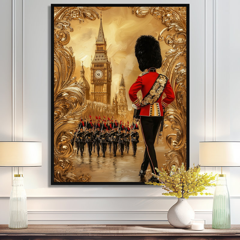Décoration murale Glam Queen Guard à Londres I - Royaume-Uni, Black, Impression dans un cadre flottant sans passe-parto