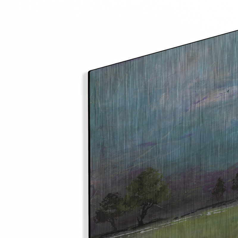  «Abstract Aqua Sky Landscape» par Jean Plout, art mural en métal, 36 po x 24 po, 36 po x 24 po