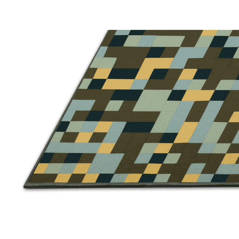 Fragmented Flora Rug, Square 3'