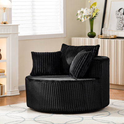 Fauteuil pivotant carré rembourré et fauteuil d'appoint confortable, fauteuil club, fauteuil lounge pour salon, chambre, appartement ou chambre d'enfant