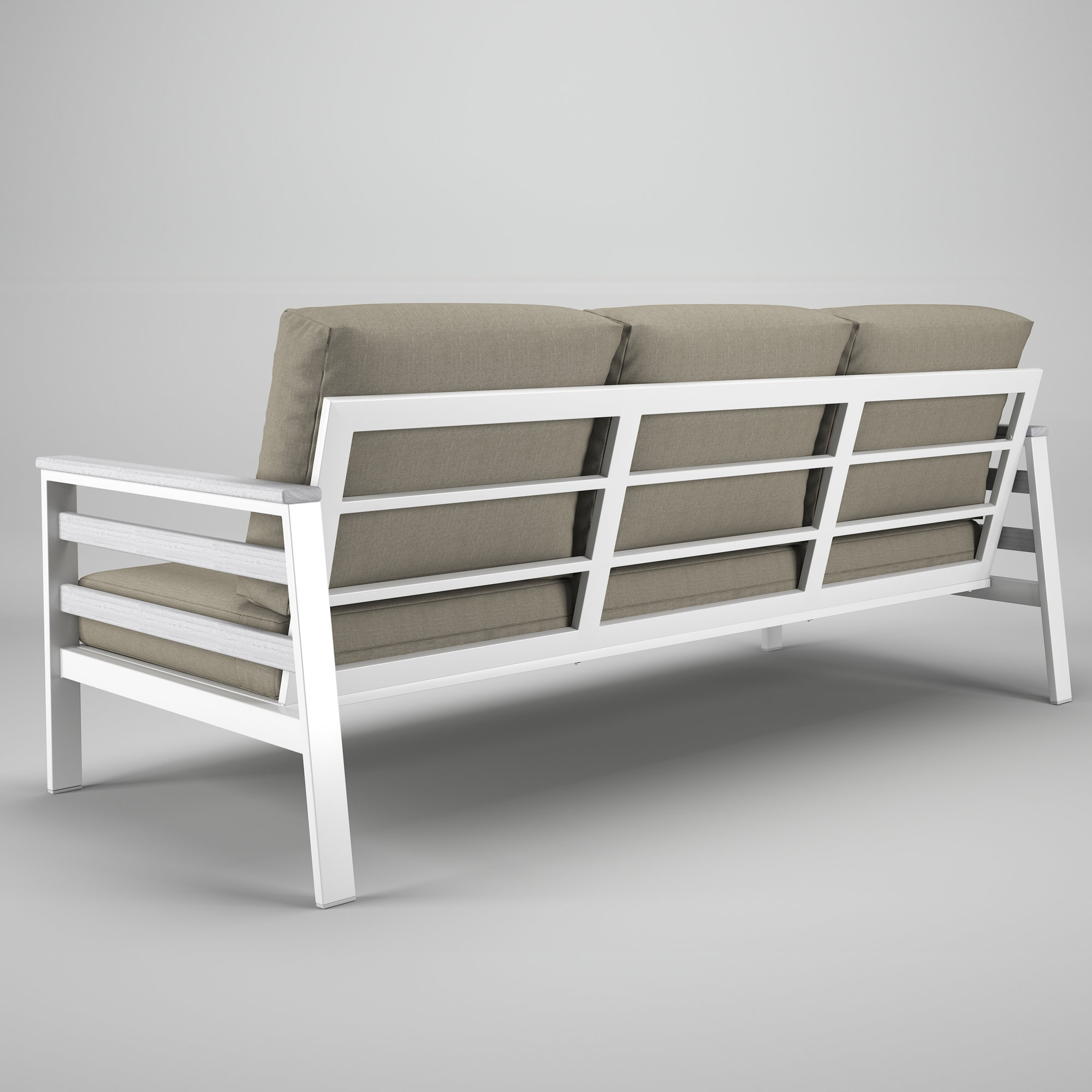 Townsend Metal Outdoor Sofa With Sunbrella Cushion, Spectrum Dove