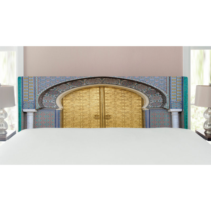Tête de lit en tissu d’ameublement marocain, Gris